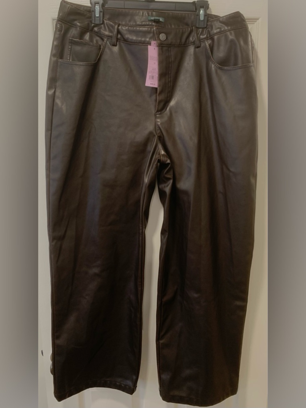 NWT wild fable Faux Leather Straight Leg Pants - Dark Brown
